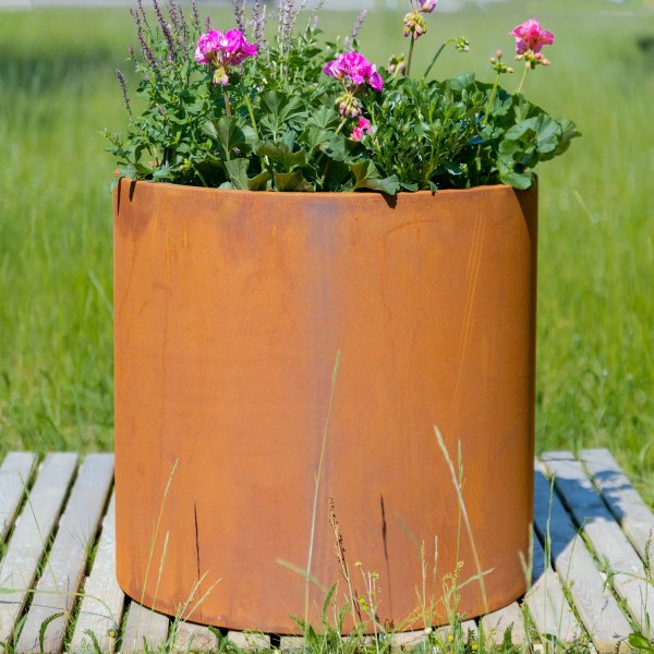 Rund plantepotte | 3 mm corten stl